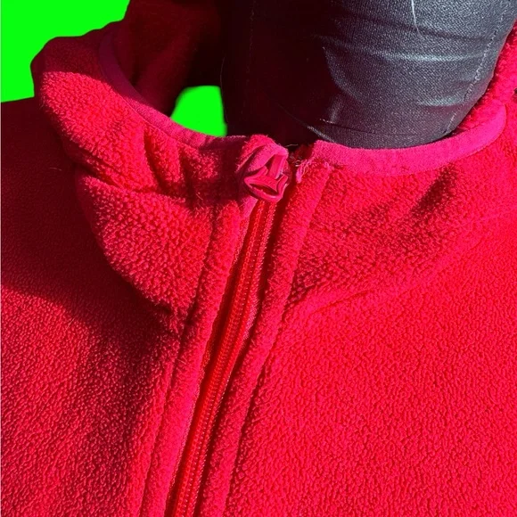 Pink fleece hoodie, zip-up with pockets - Picture 6 of 16